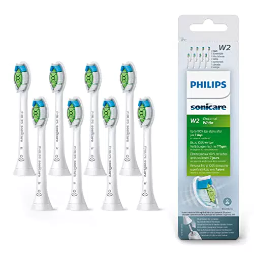 Philips Sonicare HX6068/12 Pack da 8 Testine di Ricambio W2 Optimal White Standard per Spazzolino Elettrico Sonico