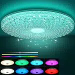 Plafoniera Led Soffitto Dimmerabile 30W, Plafoniere Moderne Crystyal RGB con Telecomandouminosità e Temperatura Colore Regolabili