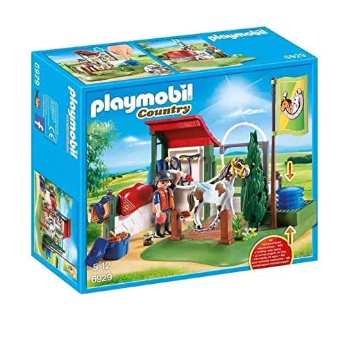 Playmobil Country 6929 - Area di Cura dei Cavalli con Pompa d'Acqua Funzionante