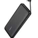 Power Bank 10000 mAh 18W con cavo USB-C integrato Caricabatterie portatile ultra sottile 2 porte PD Carica rapida