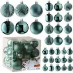 Prextex Palline di Natale Turchesi per Decorazioni Natalizie - 36 Pezzi Addobbi Natalizi Infrangibili Albero Natale con Gancio - Decorazioni Albero di Natale