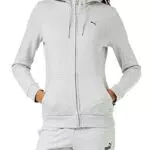 PUMHB|#Puma Ess Small Logo Full-Zip Hoodie, Felpa Donnaight Gray Heather