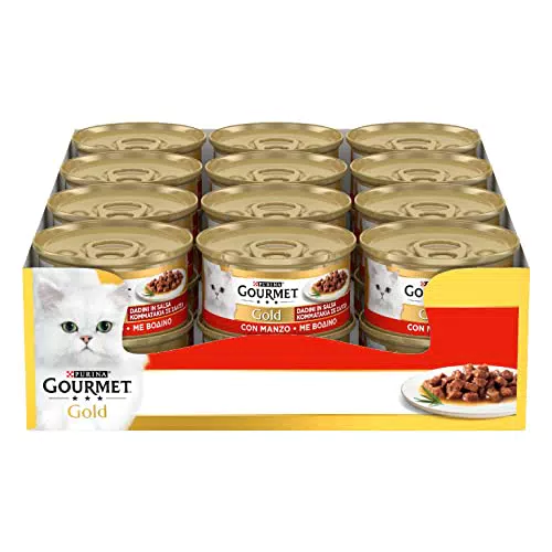 Purina Gourmet Gold Dadini in Salsa Cibo Umido per Gatti con Manzo
