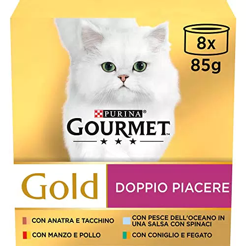 Purina Gourmet Gold Doppio Piacere Umido Gatti con Manzo e Pollo