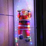 QKTYB Scala Babbo Natale per Arrampicata Decorazione da Appendere di Natale a 40 LED con Timer