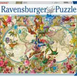 Ravensburger - Puzzle Mappamondo Flora e Fauna, 3000 Pezzi