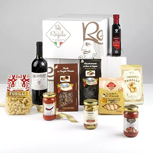 RE REGALO ITALIA IN TAVOLA Cesto Alimentare Kit 10 pezzi