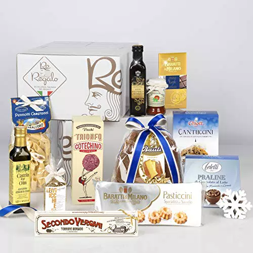 RE REGALO KIT DEGUSTAZIONE NATALE Cesto 12 pezzi Pandoro