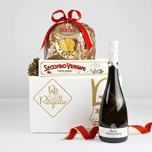 Re Regalo KIT DEGUSTAZIONE PENSIERO DI NATALE Cesto con Panettone Maina 700g