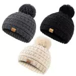 REDESS Bambini Inverno Caldi Beanies, Bambini Bambini Pom Pom Beanie Cappello a Maglia Ragazze Ragazzi