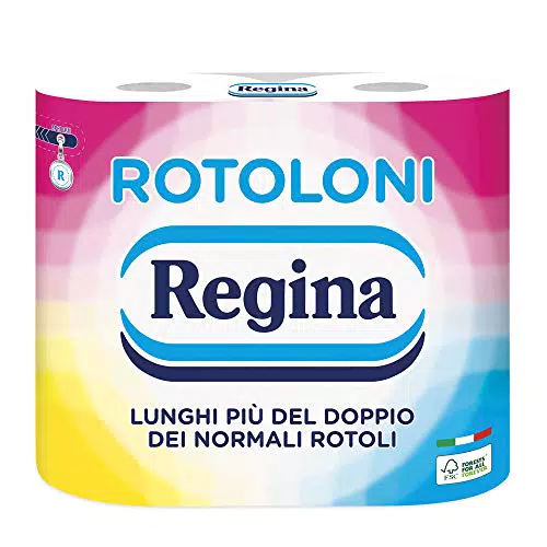Rotoloni Regina - 4 Maxi Rotoli di Carta Igienica, 500 Fogli a 2 Veli