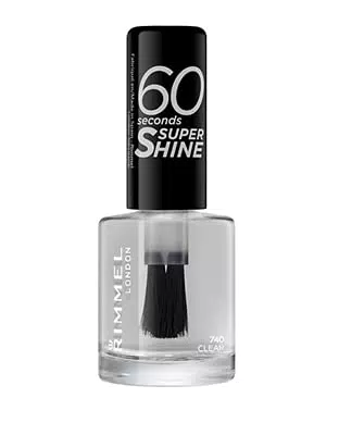 Rimmel London Smalto Unghie 60 Seconds Super Shine - Asciugatura Rapida e Lunga Durata - 740 Clear - 8 ml