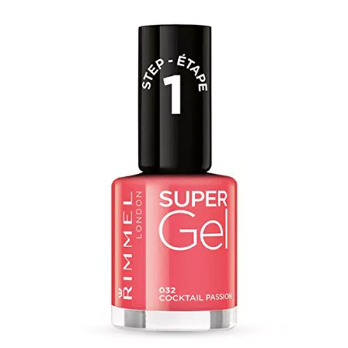 Rimmel London Smalto Unghie Super Gel - Nail Polish Effetto Gel a Lunga Durata - 032 Cocktail Passion - 12 ml
