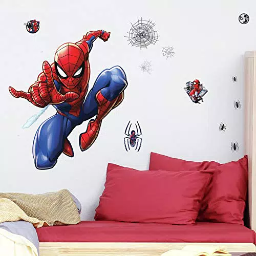 ROOM MATES Adesivi giganti da parete, motivo: Spider-Man 27.36 inches x 33.61 inches Blu