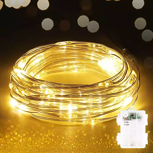 SALCAR LED Stringa 10m 100 Ledsed Catena di Luci Alimentata a Batteria