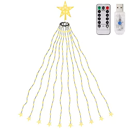 SALCAR Luce per Albero di Natale 210 LEDs, 2m x 10