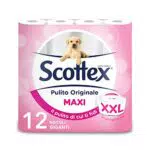 Scottex Pulito Originale Maxi Carta Igienica, 12 Maxi Rotoli da 500 Strappi