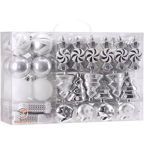 Sea Team Set di 77 palline di Natale infrangibili assortite