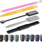 Set di 5 strumenti magnetici per unghie, 3D Cat Eye Magnet Stick Manicure Nail Art Magnet Tool 3D Doppia testa Magnet Stick per Smalto Gel per unghie