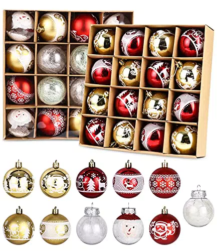 Set Palla di Natale 6 CM, 32 pcs Palline Albero Natale