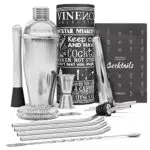 Shaker Cocktail Set Professionale + Ricettario, Kit Barman Completo