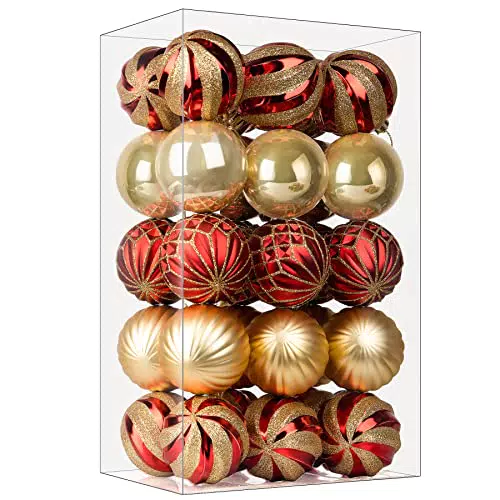 SHareconn Set di 30 palline per albero di Natale, 6 cm