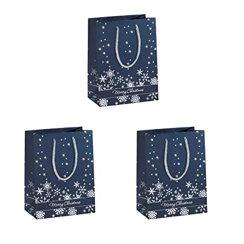 SIGEL GT111 Premium Borsa natalizia piccolailver Snowflakes