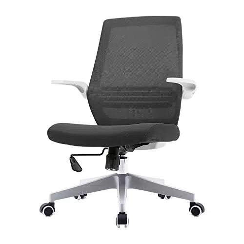 SIHOO Sedia da Ufficio, Design Semplice e Girevole, Nero