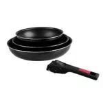 Sitram Set di 3 padelle con manico rimovibile, nero 28_cm