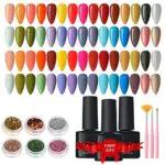 Smalto Semipermanente per Unghie Gel Unghie Colorati Smalto Semipermanente con Base e Top Coatatte Top Coatoak Off UV LED Smalti Gel Unghie per Manicure