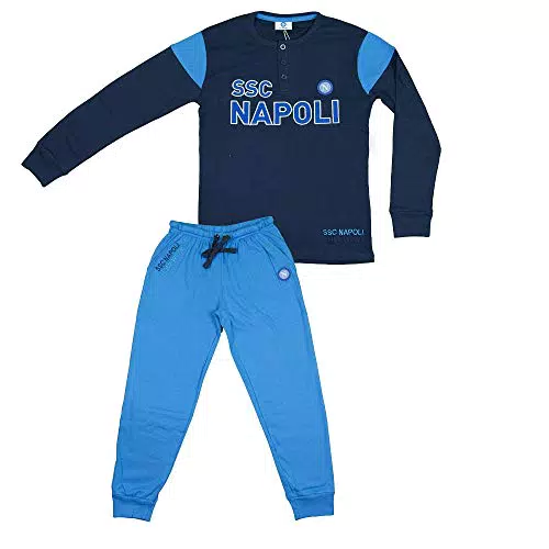 SSC Napoli Pigiama Interlock Serafino da Bambino N90705