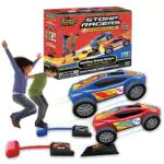 Stomp Rocket Stomp Racers Lancia macchinine, 1 macchinina da corsa e da salto con lancia macchinine e rampa - Regali STEM per ragazzi e ragazze - Età 5