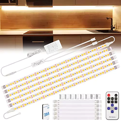 Enteenly Striscia Led 3m Bianco Caldo, Strisce Led con Telecomando Sotto l'armadietto Luci Led per Vetrina