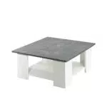 TemaHome Square Tavolino da Salotto, Bianco/Grigio, 67x67x30.5 cm