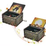 TempFoo 2Pz Carillon in Legno - Questo è Un Mini Carillon di Halloween con 18 Note a Manovella Regali di Natale Musicali per Compleanno