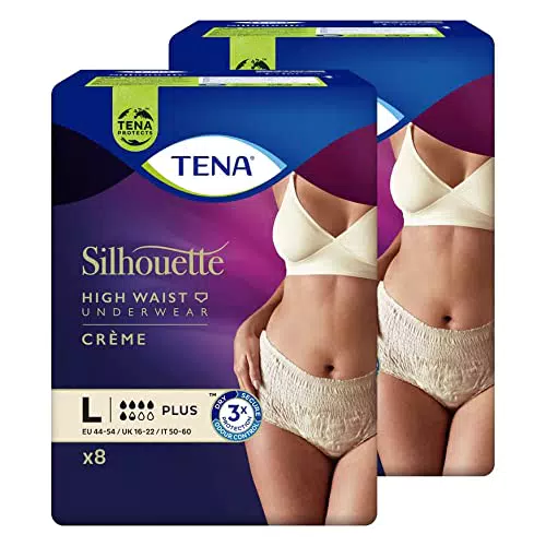 Tena Silhouette, Creme, Vita Alta, Taglia L, Assorbenza Plus