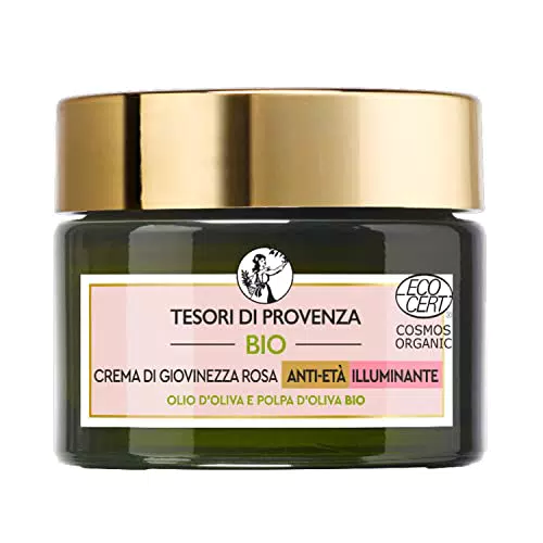 Tesori di Provenza Crema Viso Rosa Bio, Anti-età e Illuminante
