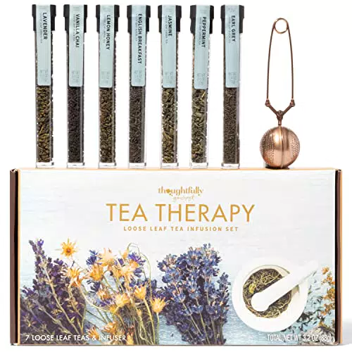 Confezione Regalo Terapia del Tè, 7 Gusti Diversi e un Infusore a Sfera