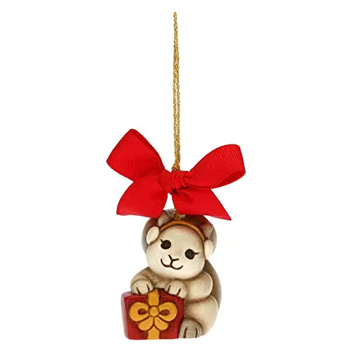 THUN - Addobbo Natalizio Scoiattolo con Dono Piccolo - Ceramica - Linea Natale - Living