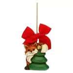 THUN - Addobbo Natalizio Volpe Grace con Albero Grande - Ceramica - Linea Natale - Living