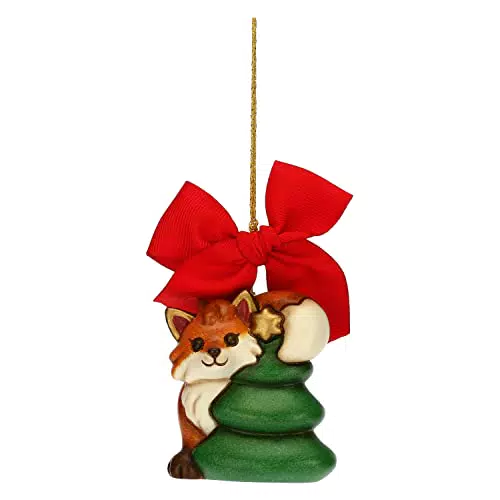 THUN - Addobbo Natalizio Volpe Grace con Albero Grande - Ceramica - Linea Natale - Living