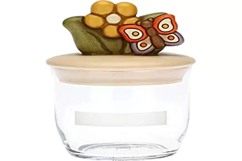 THUN - Barattolo con Farfalla e Fiore - Cucina, Altro per la cucina - Idea Regalo - Linea Country - Vetroilicone Alimentare