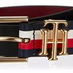 Tommy Hilfiger Cintura Donna TH Lux 3.0 Reversible in Pellepace Blue/Rouge