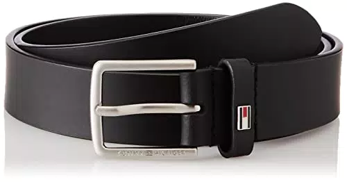 Tommy Hilfiger Cintura in Pelle Classica, Black/XL Bambini e Ragazzi