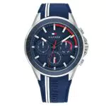 Tommy Hilfiger Orologio Analogico Multifunzione al Quarzo da Uomo con Cinturino in Silicone Blu - 1791859