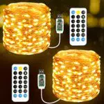 TOPYIYI LED Stringa Luci con USB, 12M 120 LED, 2 Pezzi