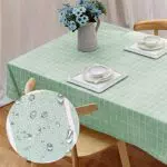 Tovaglia rettangolare in plastica lavabile impermeabile a prova di olio a prova di muffa tovaglia in PVC a quadri verde adatta per la decorazione della cucina di casa picnic all'aperto