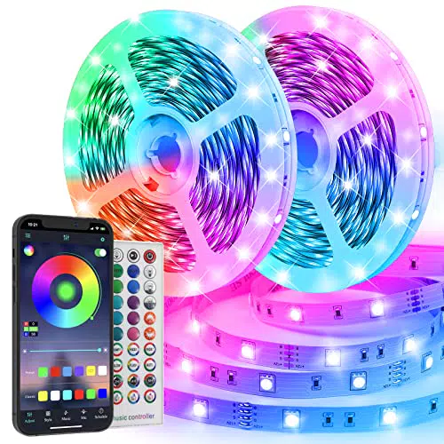 TVLIVE Striscia LED 15M, RGB 5050 Luci LED con app, bluetooth e telecomando
