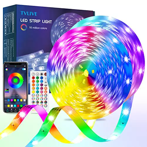 TVLIVE Striscia LED 20M, Bluetooth RGB LED Strisce con Funzione Timer e Memoriauci LED Colorati APP Sincronizzazione con Musica