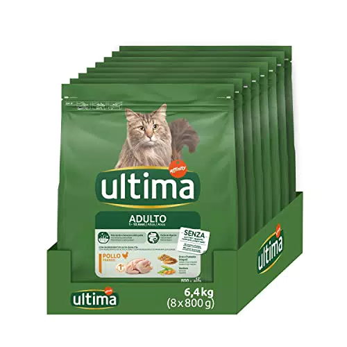 Ultima Cibo per Gatti Adulto con Pollo, 8 x 800 G